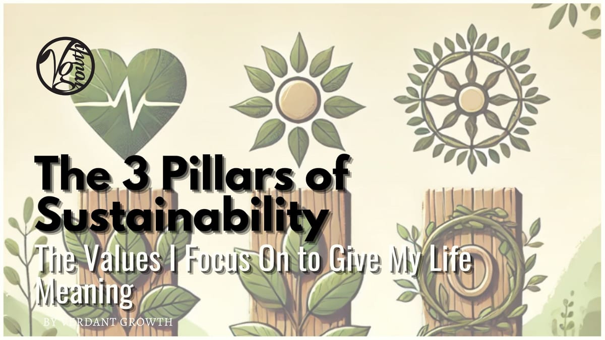 My 3 Pillars of Sustainability - The Values I Focus On To Give My Life Meaning