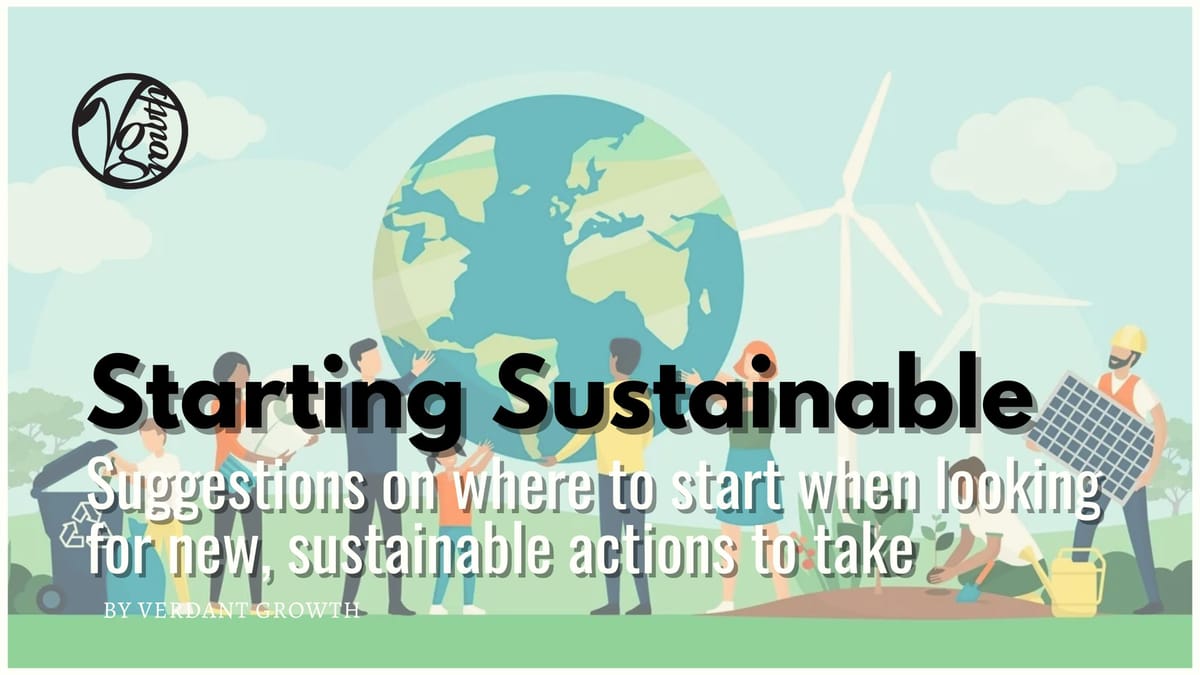Starting Sustainable - Suggestions on where to start when looking for new, sustainable actions to take
