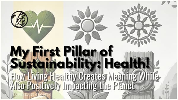 My First Pillar of Sustainability: Health - How Living Healthy Creates Meaning While Also Positively Impacting The Planet